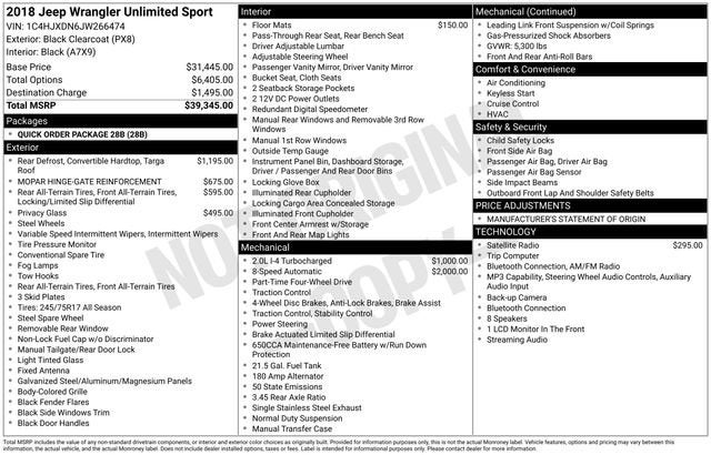 2018 Jeep Wrangler Unlimited Sport 4x4