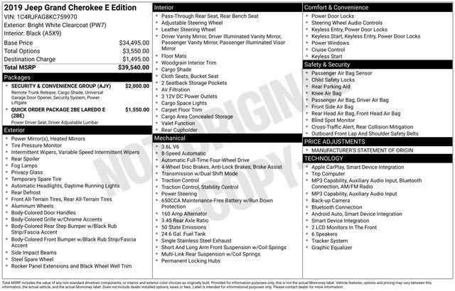 2019 Jeep Grand Cherokee Laredo E 4x4