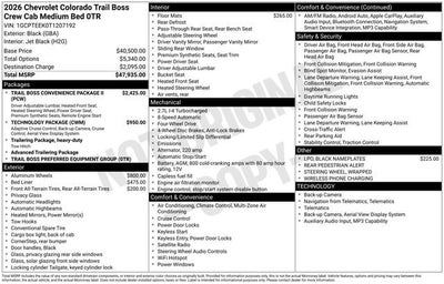 2026 Chevrolet Colorado Trail Boss