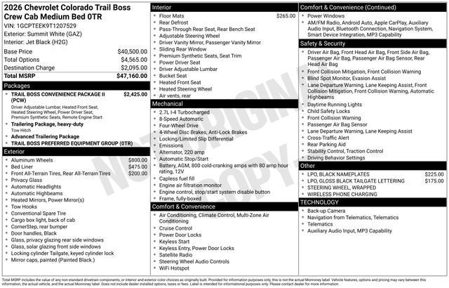2026 Chevrolet Colorado Trail Boss