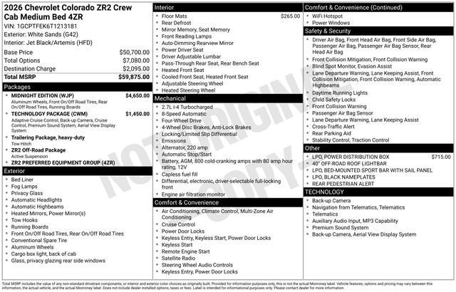 2026 Chevrolet Colorado ZR2