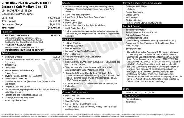 2018 Chevrolet Silverado 1500 LT