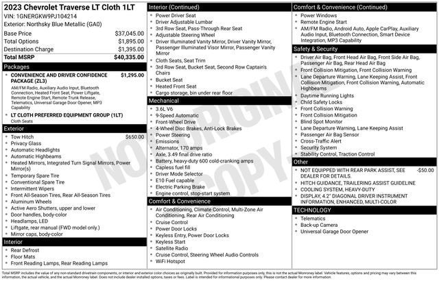 2023 Chevrolet Traverse LT Cloth